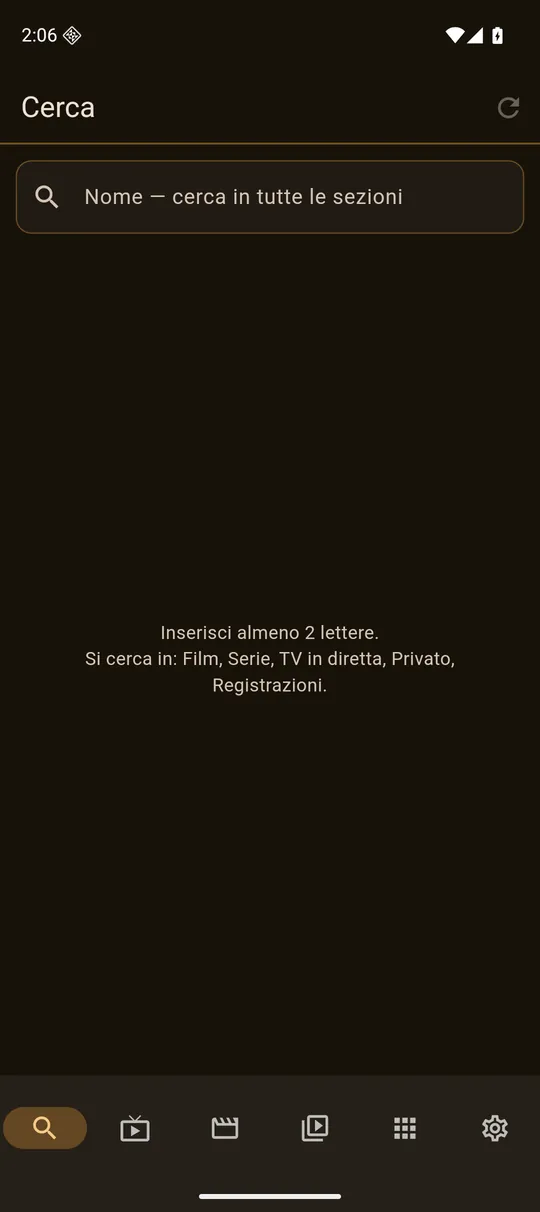 Un solo campo per tutte le sezioni.