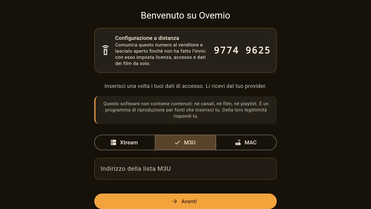 M3U: un solo indirizzo.